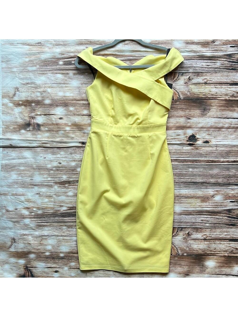 👗 Paper Dolls Lemon Bardot Belted Dress 4